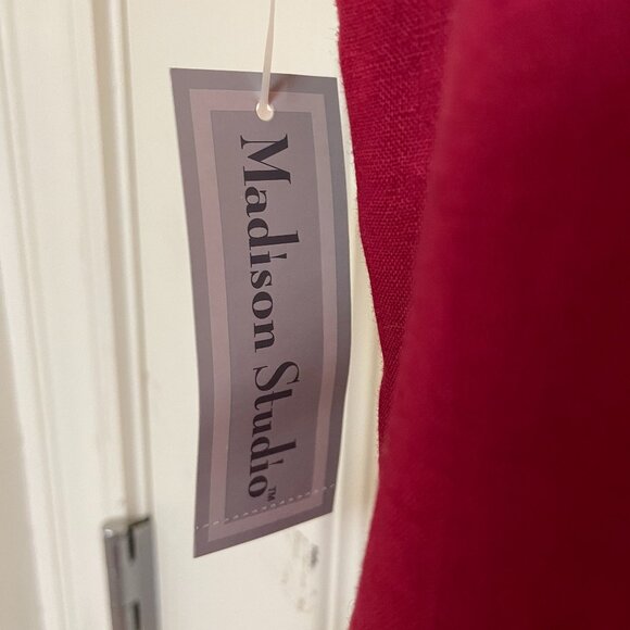 NWT Madison Studio Sheath Linen Red Dress, Size 12 - Picture 6 of 10